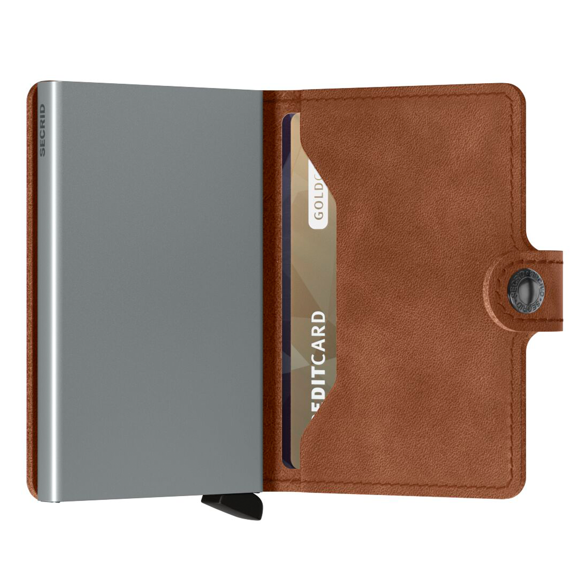 SECRID MINIWALLET VINTAGE COGNAC-SILVER KORTHOLDER