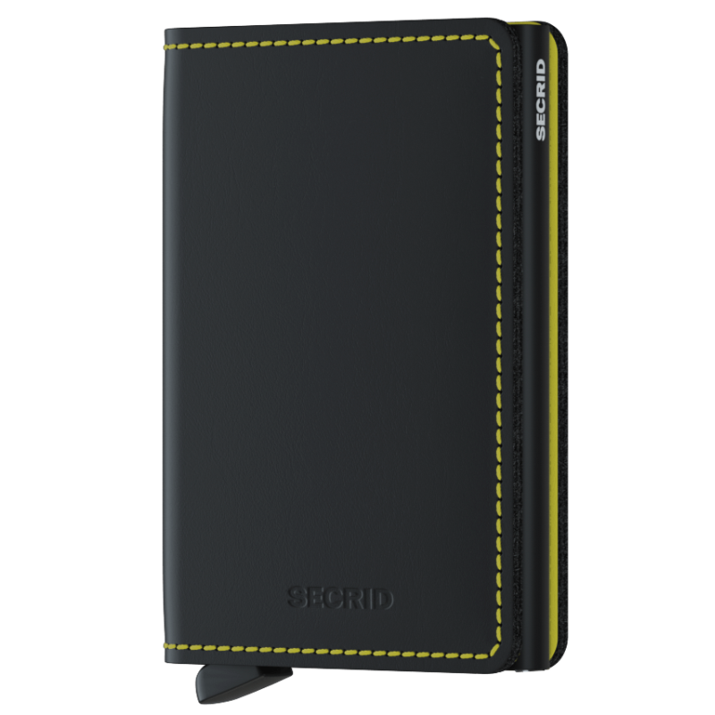 SECRID SLIMWALLET MATTE BLACK & YELLOW KORTHOLDER