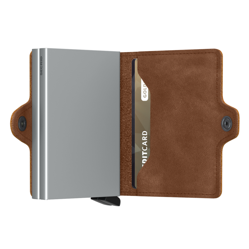 SECRID TWINWALLET VINTAGE COGNAC-SILVER KORTHOLDER