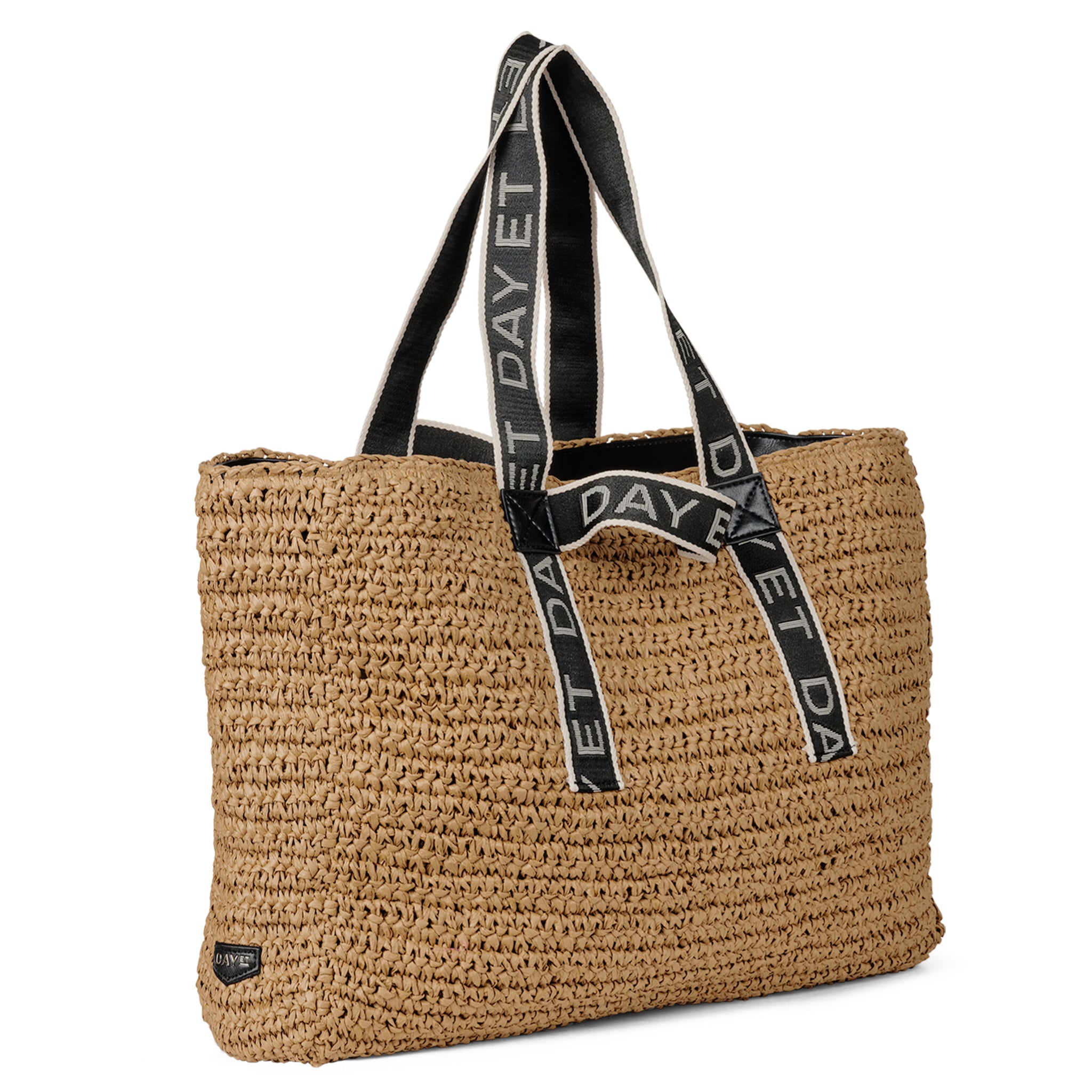 DAY RAFFIA LOGO SKULDERTASKE