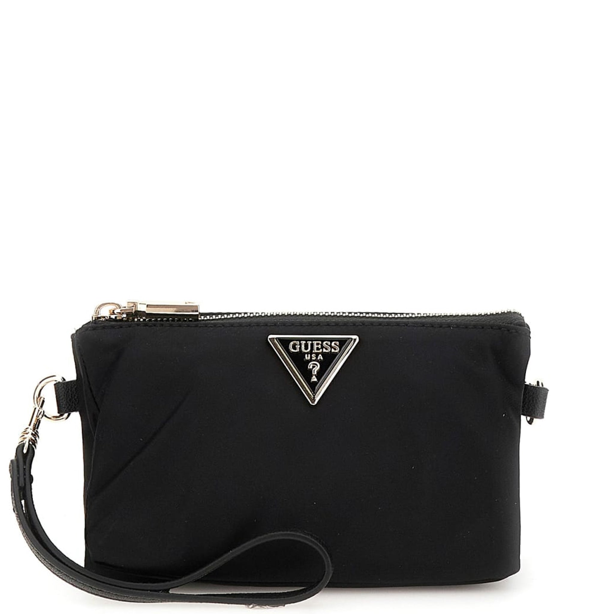 GUESS LATONA MINI TRI CPRMNT TOP ZIP CLUTCH