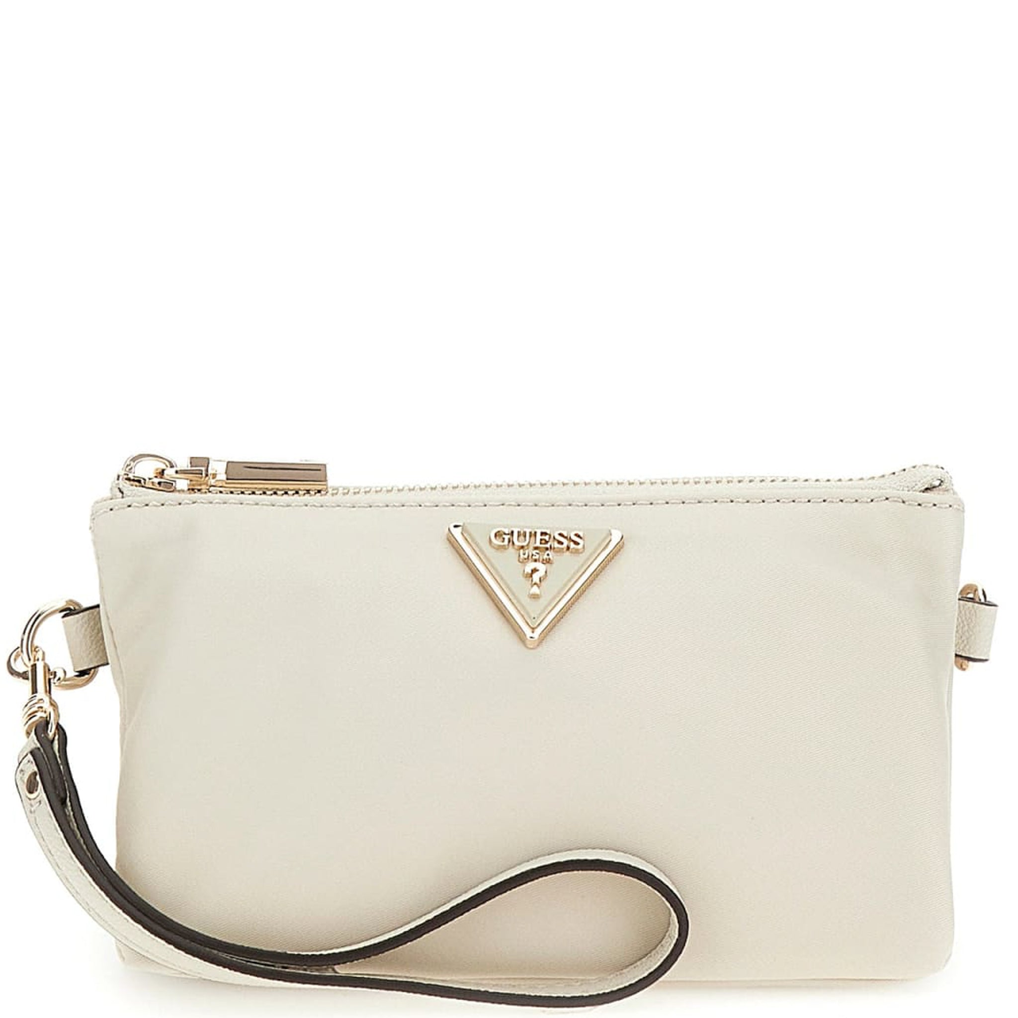 GUESS LATONA MINI TRI CPRMNT TOP ZIP CLUTCH