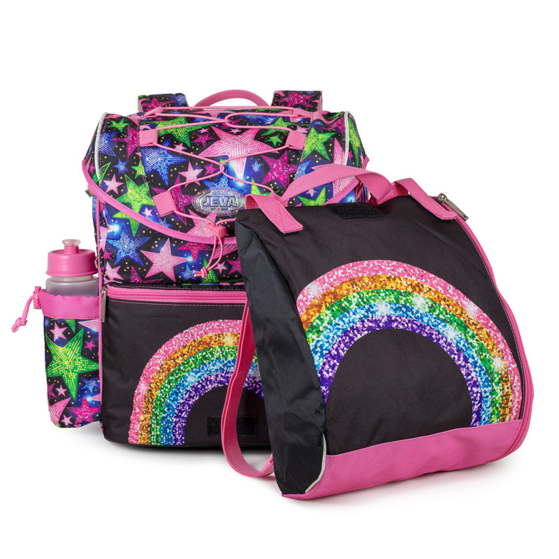 JEVA INTERMEDIATE SHIMMER RAINBOW SKOLETASKE