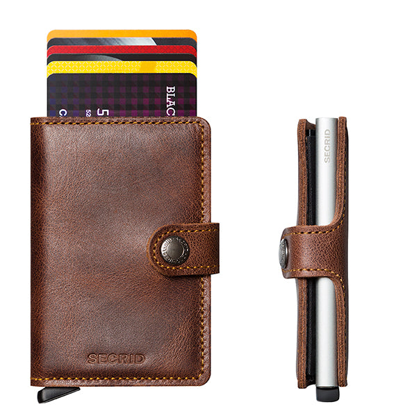 SECRID MINIWALLET BROWN VINTAGE KORTHOLDER