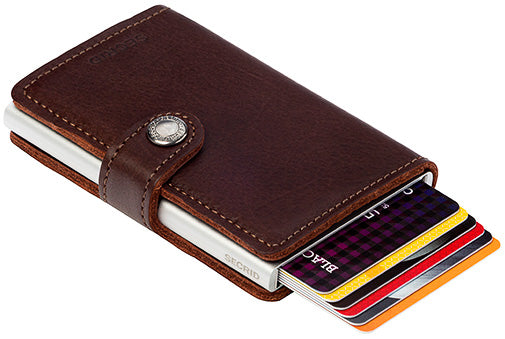 SECRID MINIWALLET DARK BROWN KORTHOLDER