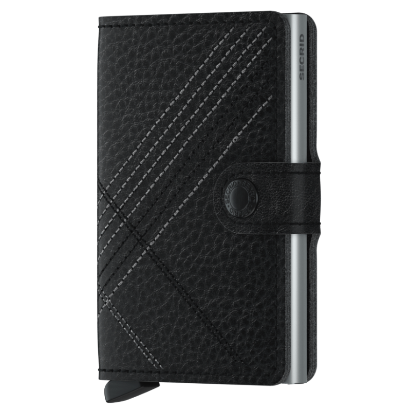 SECRID MINIWALLET STITCH LINEA BLACK KORTHOLDER