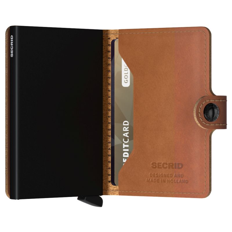 SECRID MINIWALLET PERFORATED KORTHOLDER COGNAC