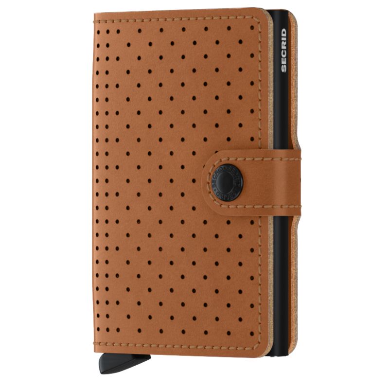 SECRID MINIWALLET PERFORATED KORTHOLDER COGNAC