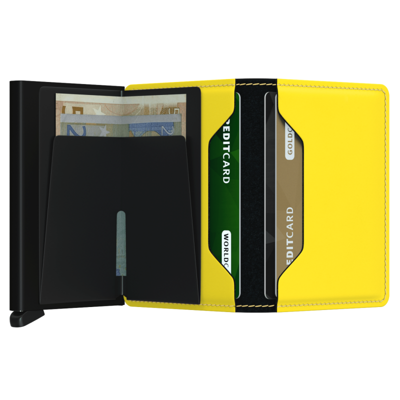 SECRID SLIMWALLET MATTE BLACK & YELLOW KORTHOLDER
