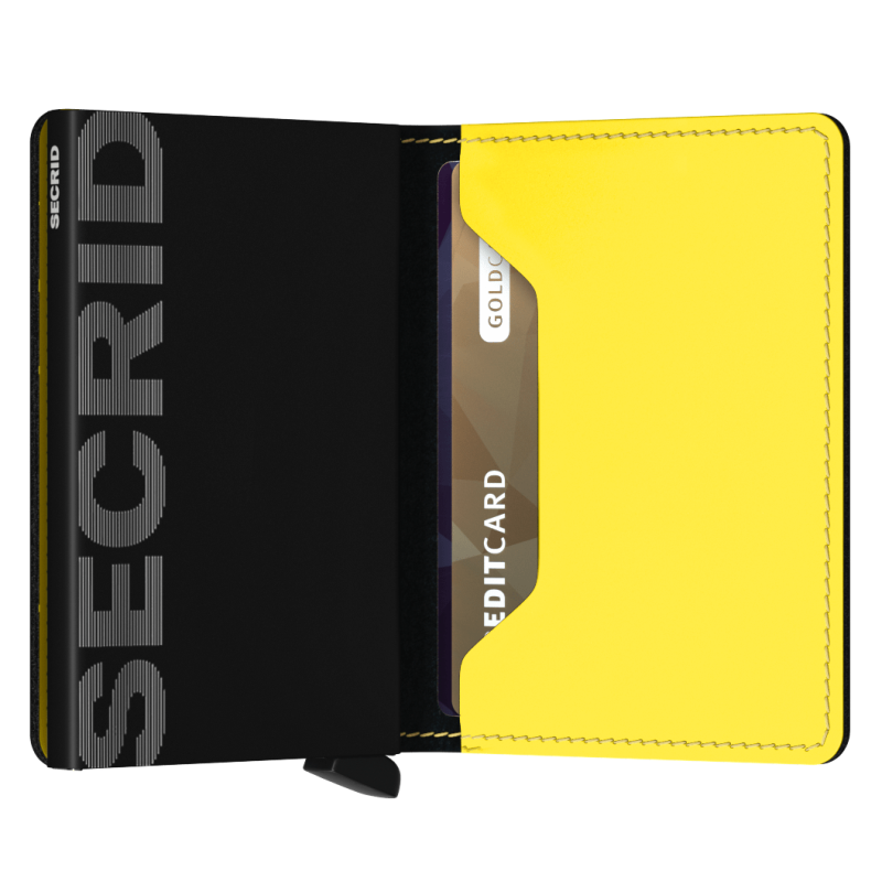 SECRID SLIMWALLET MATTE BLACK & YELLOW KORTHOLDER